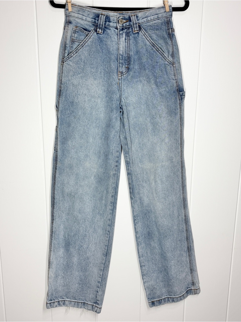 J. Galt Juniors Womens High Waisted Baggy Wide Leg Cargo Jeans Size Small